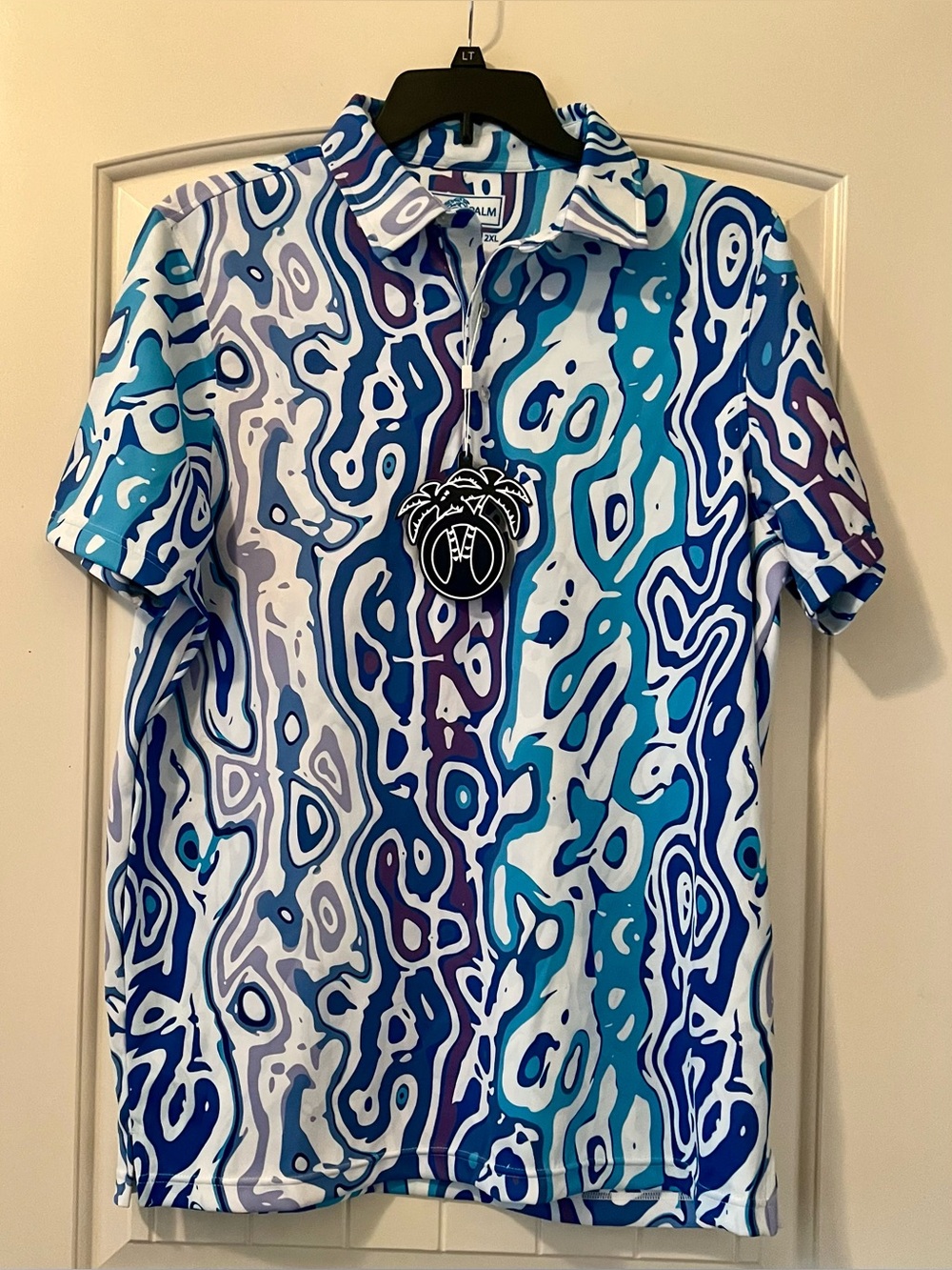 USA Palm Infinity Polo Shirt Steam 3.0 blue,ultra silky smooth mens size XXL